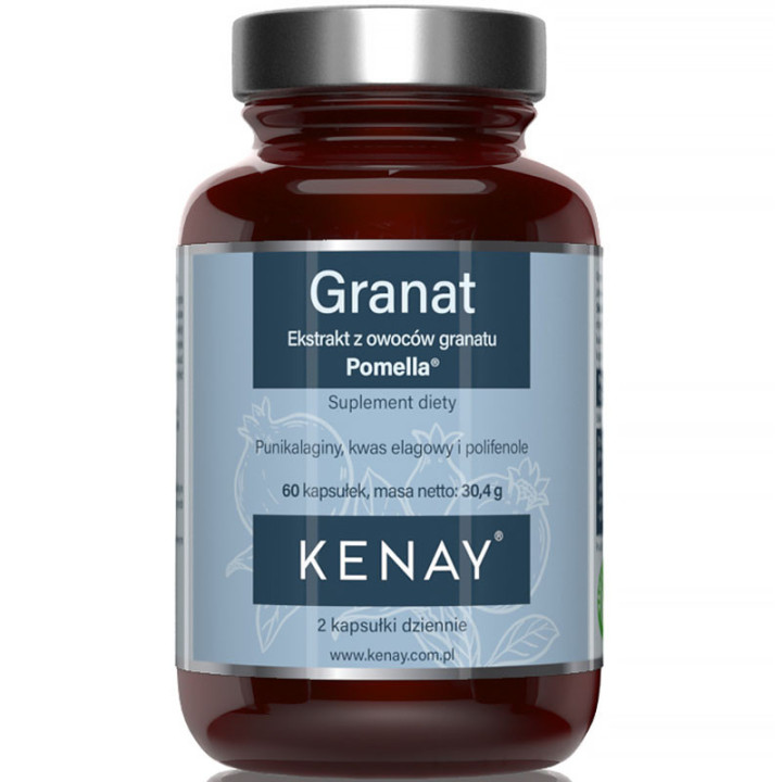 Granat Ekstrakt Z Owoców Granatu Pomella 60 kapsułek, Kenay – przeciwdziała wolnym rodnikom i chorobom serca!