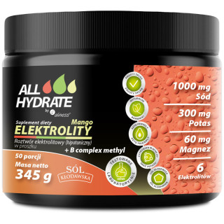 Elektrolity+B Complex Methyl 345g, ALLHydrate – elektrolity i witaminy z grupy B!