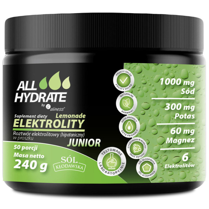 Elektrolity Junior 240g, ALLHydrate – kompleks elektrolitów dla dzieci