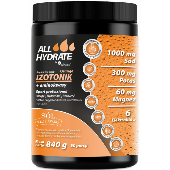 Izotonik+Aminokwasy 840g, ALLHydrate – zaawansowany napój izotoniczny!