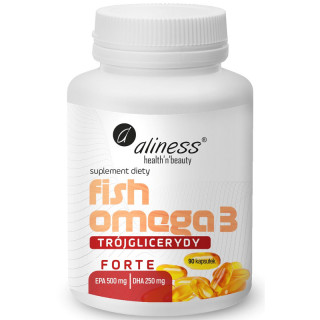 Fish Omega 3 Forte Trójglicerydy 90 kapsułek, Aliness – najwyższa biodostępność omega-3 dla zdrowia!