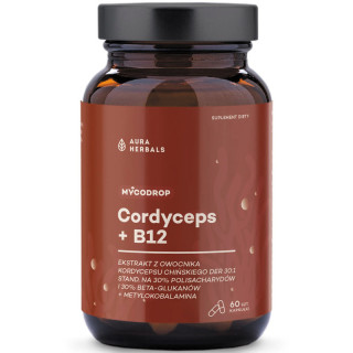 MycoDrop Cordyceps+B12 60 kapsułek, Aura Herbals – energia, odporność!