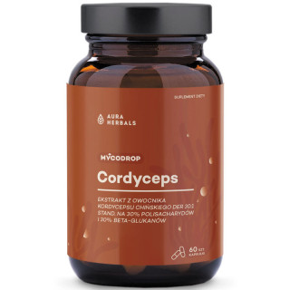MycoDrop Cordyceps 60 kapsułek, Aura Herbals – naturalne wsparcie energii!