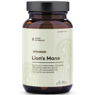 MycoDrop Lion's Mane 60caps, Aura Herbals – wsparcie koncentracji!