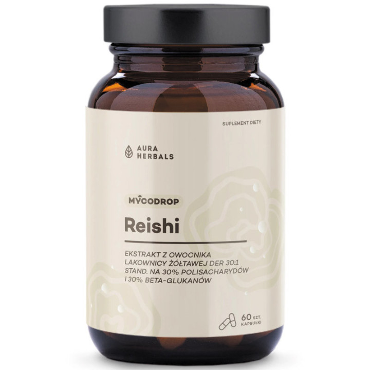 MycoDrop Reishi 60 kapsułek, Aura Herbals – wsparcie odporności!