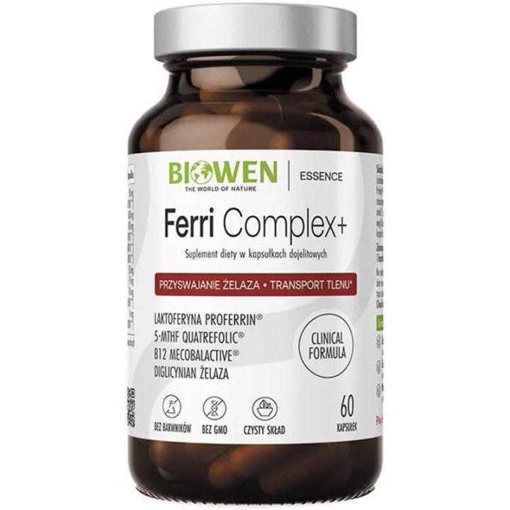Ferri Complex+ 60 kapsułek, Biowen – wsparcie poziomu żelaza i energii!