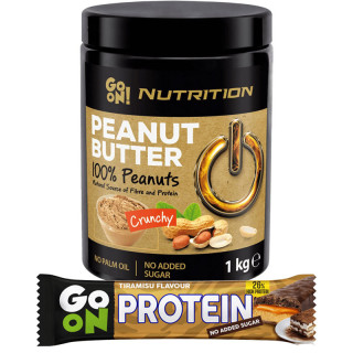 GO ON Nutrition Peanut Butter 100% Peanuts 1000g+GO ON Protein 45g BATON BIAŁKOWY GRATIS!