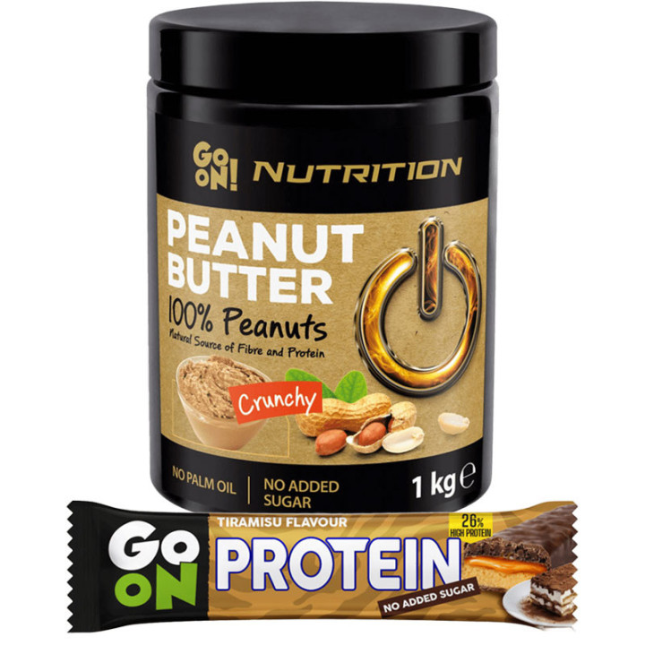 GO ON Nutrition Peanut Butter 100% Peanuts 1000g+GO ON Protein 45g BATON BIAŁKOWY GRATIS!
