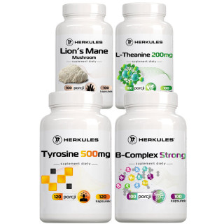 HERKULES FOCUS STACK – Koncentracja, Pamięć i Produktywność | Lion’s Mane, Tyrozyna + L-Theanina