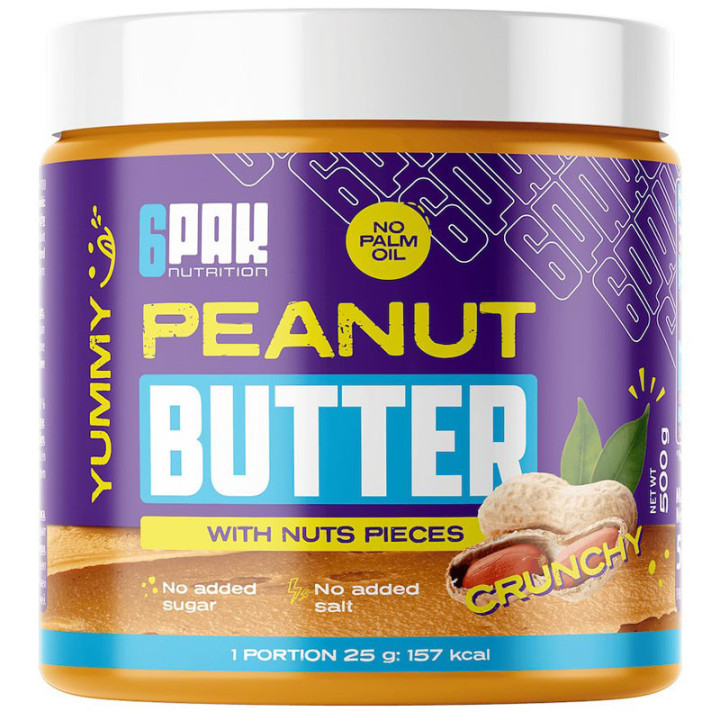 Peanut Butter 500g, 6PAK Nutrition – naturalny krem orzechowy!