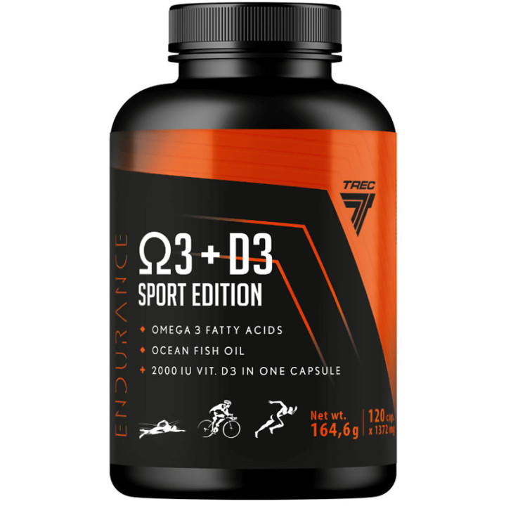 Omega 3+D3 Sport Edition 120 kapsułek, Trec - kompleksowe wsparcie serca, mózgu!