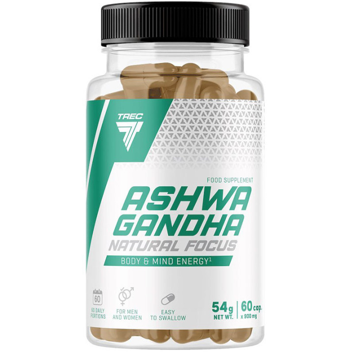 Ashwagandha Natural Focus 60 kapsułek, Trec - naturalne wsparcie koncentracji!