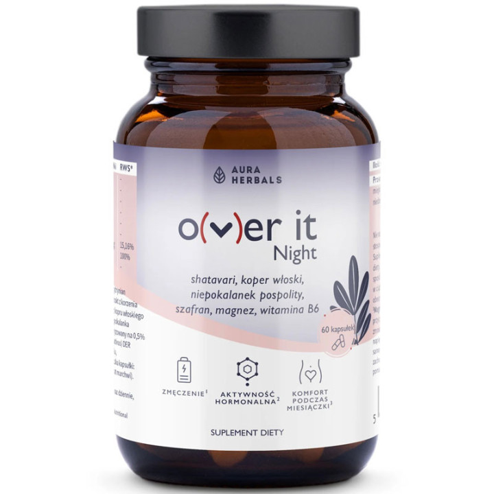 Over It Night 60 kapsułek, Aura Herbals - kompleksowe wsparcie kobiecej równowagi!