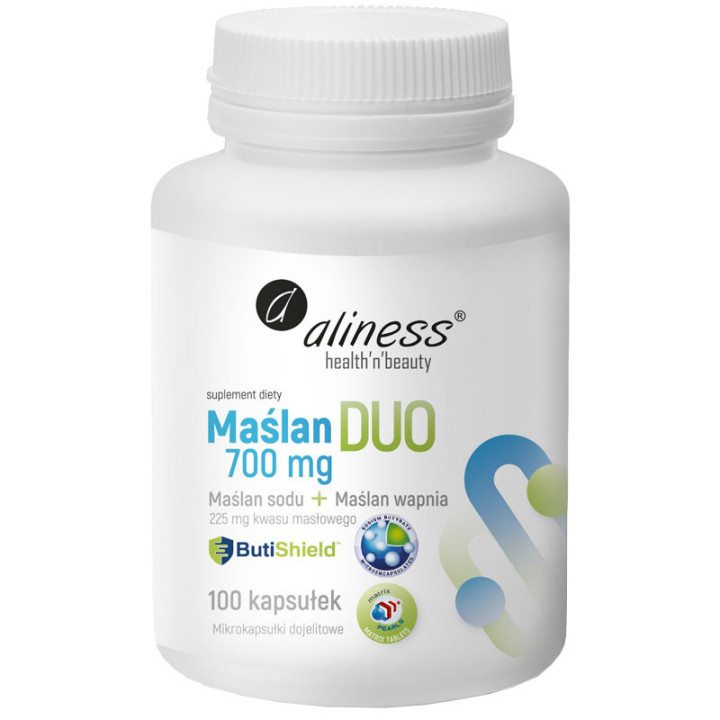 Maślan Duo 700mg, Aliness - kompleksowe wsparcie jelit, mikroflory i układu trawiennego!