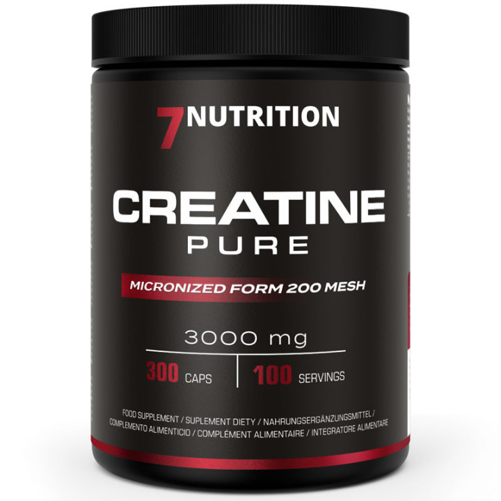 Creatine Pure 300 kapsułek, 7Nutrition - wsparcie siły, wydolności i rozwoju masy mięśniowej!