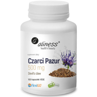Czarci Pazur 500mg 100 kapsułek, Aliness – wsparcie dla stawów, mięśni i mobilności!