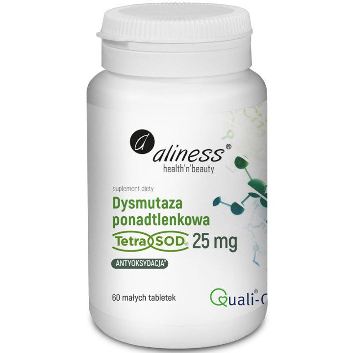Dysmutaza Poadtlenkowa 25mg 60 tabletek, Aliness - wsparcie ochrony komórek!