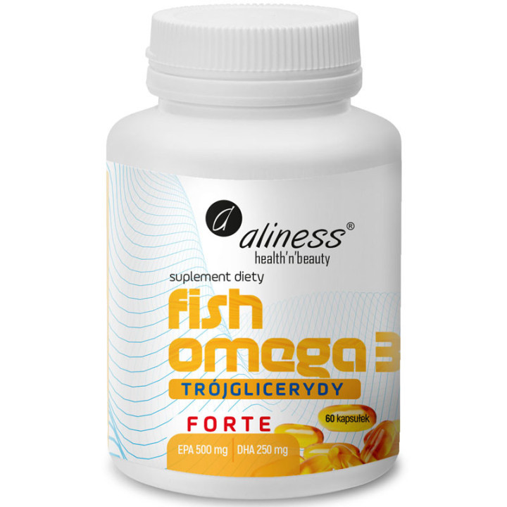 Fish Omega 3 Forte Trójglicerydy 60 kapsułek, Aliness – najwyższa biodostępność omega-3 dla zdrowia!