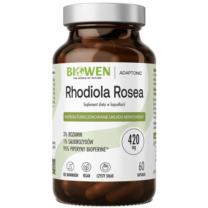 Rhodiola Rosea 420mg 60 kapsułek, Biowen – naturalny adaptogen!