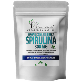 Organiczna Niebieska Spirulina 300mg 60 kapsułek, Forest Vitamin – wspiera energię i odporność!