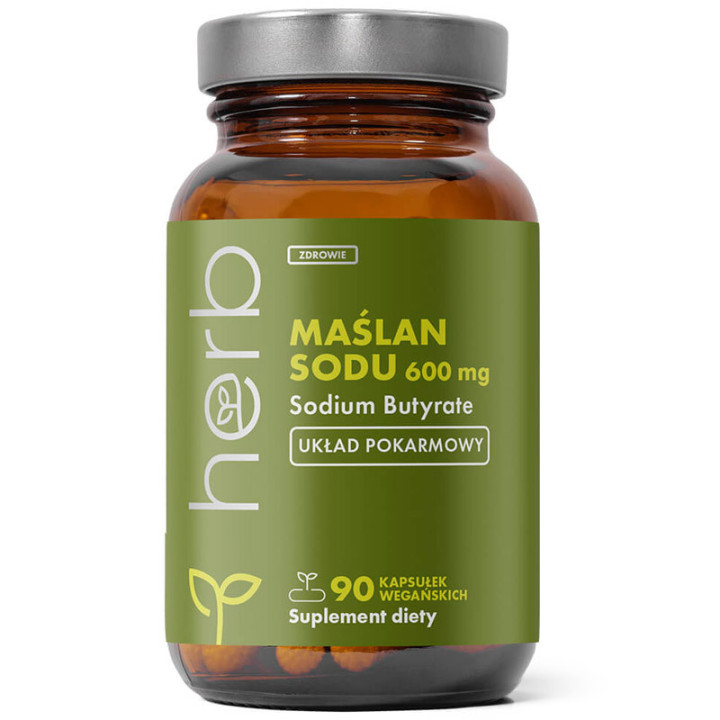 Maślan Sodu 600mg 90 kapsułek, Herb - naturalne wsparcie zdrowia jelit!