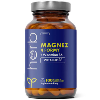Magnez 4 Formy+Witamina B6 100 kapsułek, Herb - zaawansowana formuła!