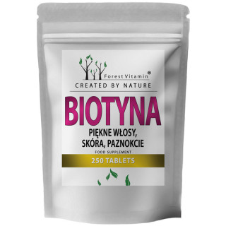 Biotyna 2,5mg 250 tabletek, Forest Vitamin - dla osób dbających o wygląd, kondycję organizmu!