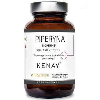 Piperyna Bioperine 60 kapsułek, Kenay – organiczny związek w kapsułkach hamuje wspomagający redukcję tłuszczu!