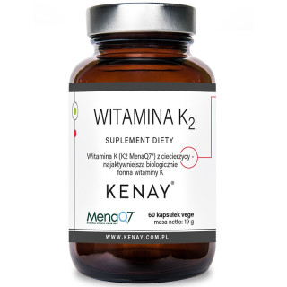 Witamina K2 MenaQ7 60 kapsułek, Kenay – naturalna witamina K2 pozyskiwana z ciecierzycy!