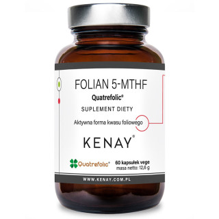 Folian 5-MTHF Quatrefolic 60 kapsułek, Kenay – aktywna forma kwasu foliowego do prawidłowego funkcjonowania organizmu!