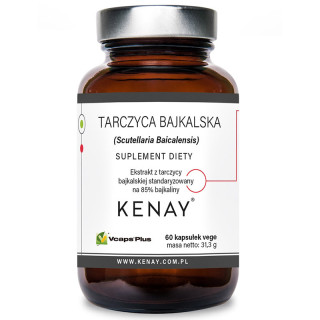 Tarczyca Bajkalska 60 kapsułek od Kenay – ekstrakt z tarczycy bajkalskiej standaryzowany na 85% bajkaliny!