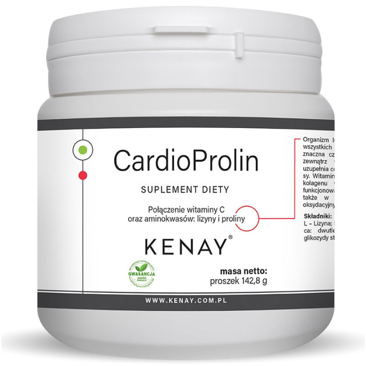 CardioProlin 140 gramów, Kenay – połączenie witaminy C oraz aminokwasów: lizyny i proliny!