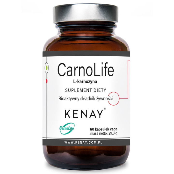 CarnoLife L-Karnozyna 60 kapsułek, Kenay – dipeptyd złożony z β-alaniny i histydyny!