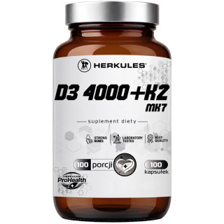 D3 4000+K2 MK7 100 kapsułek, Herkules – wsparcie zdrowia kości!