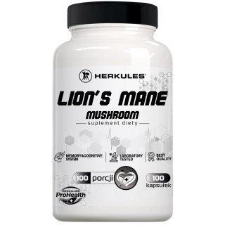 Lion's Mane Mushroom 100 kapsułek, Herkules – skupienie, koncentracja!