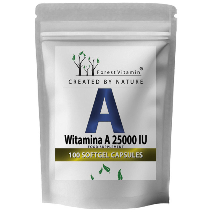 Witamina A 25000 IU 100 kapsułek, Forest Vitamin – wsparcie prawidłowego widzenia!