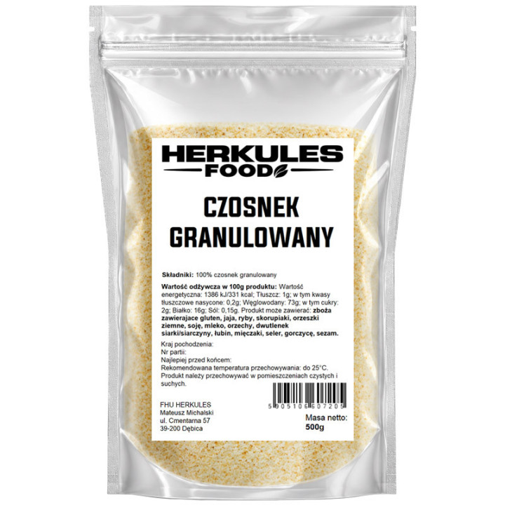 Czosnek Granulowany 500g, Herkules Food – aromatyczna przyprawa do potraw!