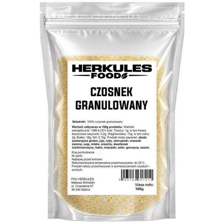 Czosnek Granulowany 100g, Herkules Food – aromatyczna przyprawa do potraw!