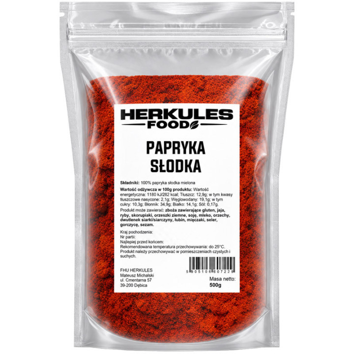 Papryka Słodka 500g, Herkules Food – przyprawa do potraw, które mają zachęcać smakiem i wyglądem!