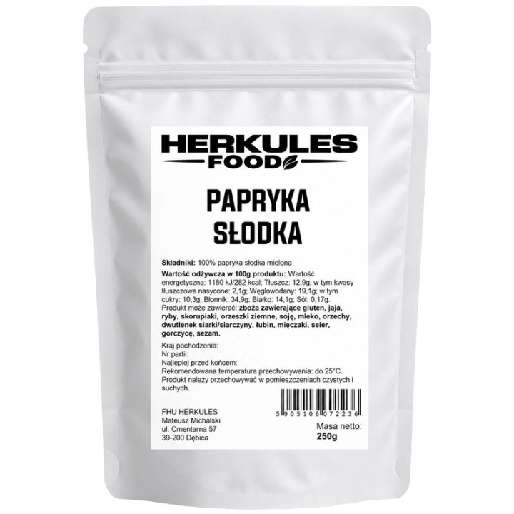 Papryka Słodka 250g, Herkules Food – przyprawa do potraw, które mają zachęcać smakiem i wyglądem!