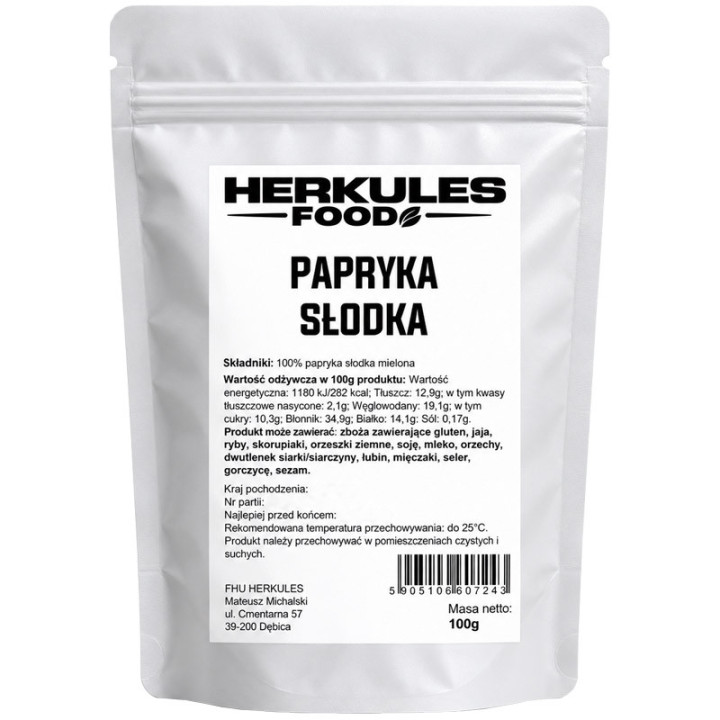 Papryka Słodka 100g, Herkules Food – przyprawa do potraw, które mają zachęcać smakiem i wyglądem!