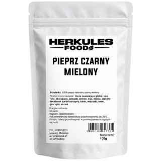 Pieprz Czarny Mielony 100g, Herkules Food – klasyczna przyprawa o wyrazistym smaku i aromacie!