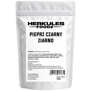 Pieprz Czarny Ziarnisty 200g, Herkules Food – intensywny aromat zamknięty w całych ziarnach!