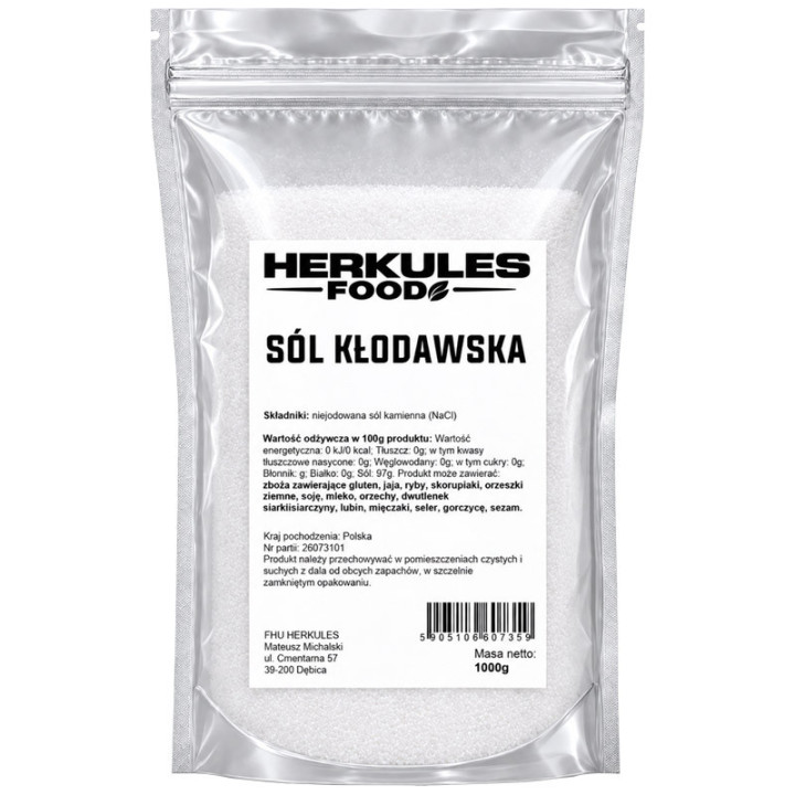 Sól Kłodawska 1000g, Herkules Food – uniwersalna sól do codziennego gotowania!
