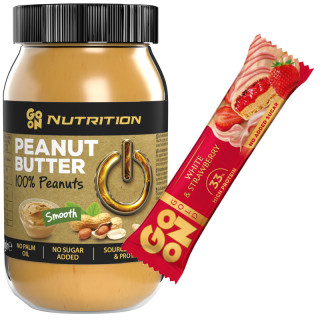 GO ON Nutrition Masło Orzechowe 100% 1000 g + Baton Gold Protein 45 g GRATIS!