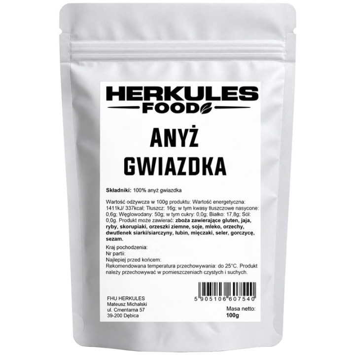 Anyż Gwiazdki 100g, Herkules Food – szerokie zastosowanie w kuchni!