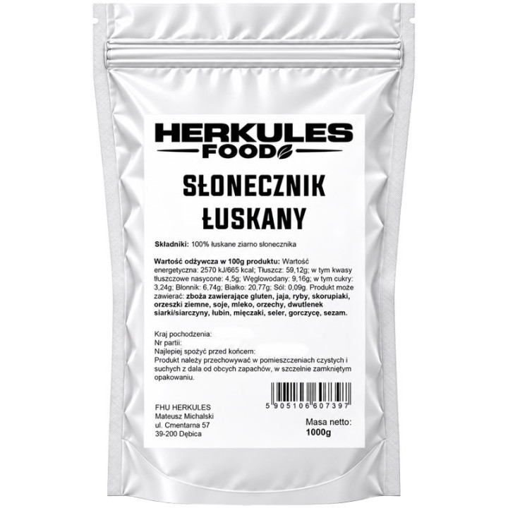 Słonecznik Łuskany 1000g, Herkules Food – naturalny i uniwersalny!
