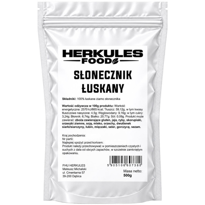 Słonecznik Łuskany 500g, Herkules Food – naturalny i uniwersalny!