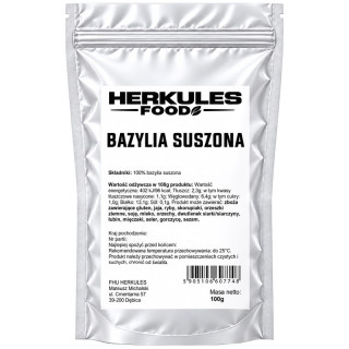 Bazylia Suszona 100g, Herkules Food – aromatyczny, ziołowy zapach, delikatny smak!