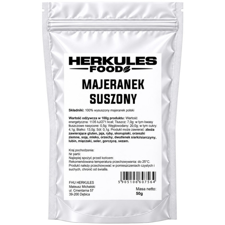 Majeranek Suszony 50g, Herkules Food – intensywny ziołowy aromat!
